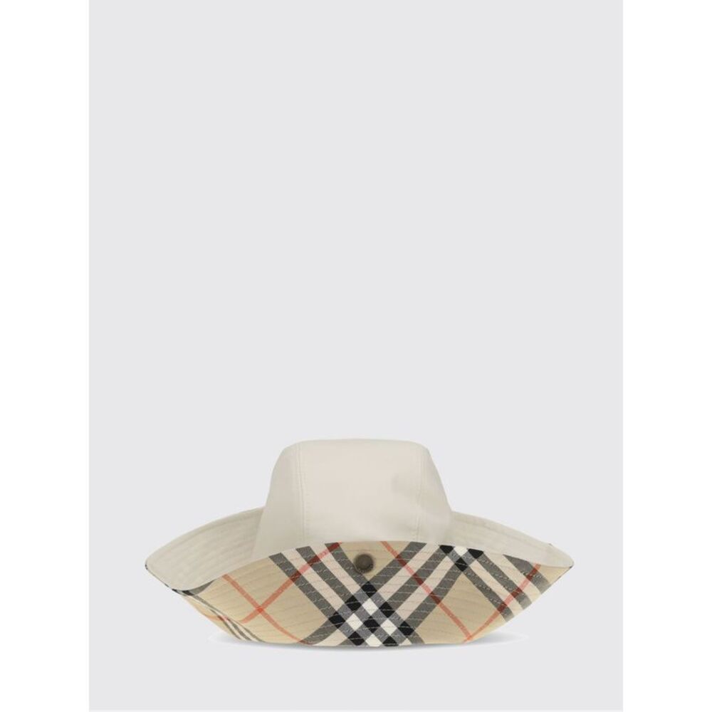 Burberry Women Burberry Vintage Check Cotton Bucket Hat With Wide Brim